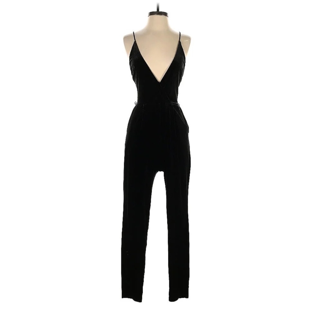 NWT Express black velvet jumpsuit